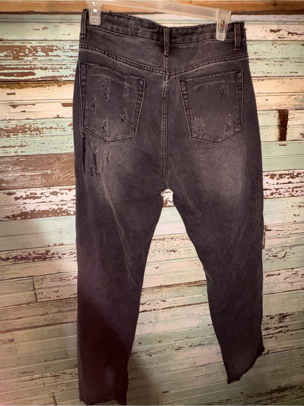 Polly Size 10 Distressed Black High-Waist Skinny Jeans - Picture 2 of 3
